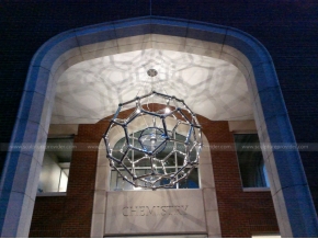 sphère en acier inoxydable sculpture jardin sculpture